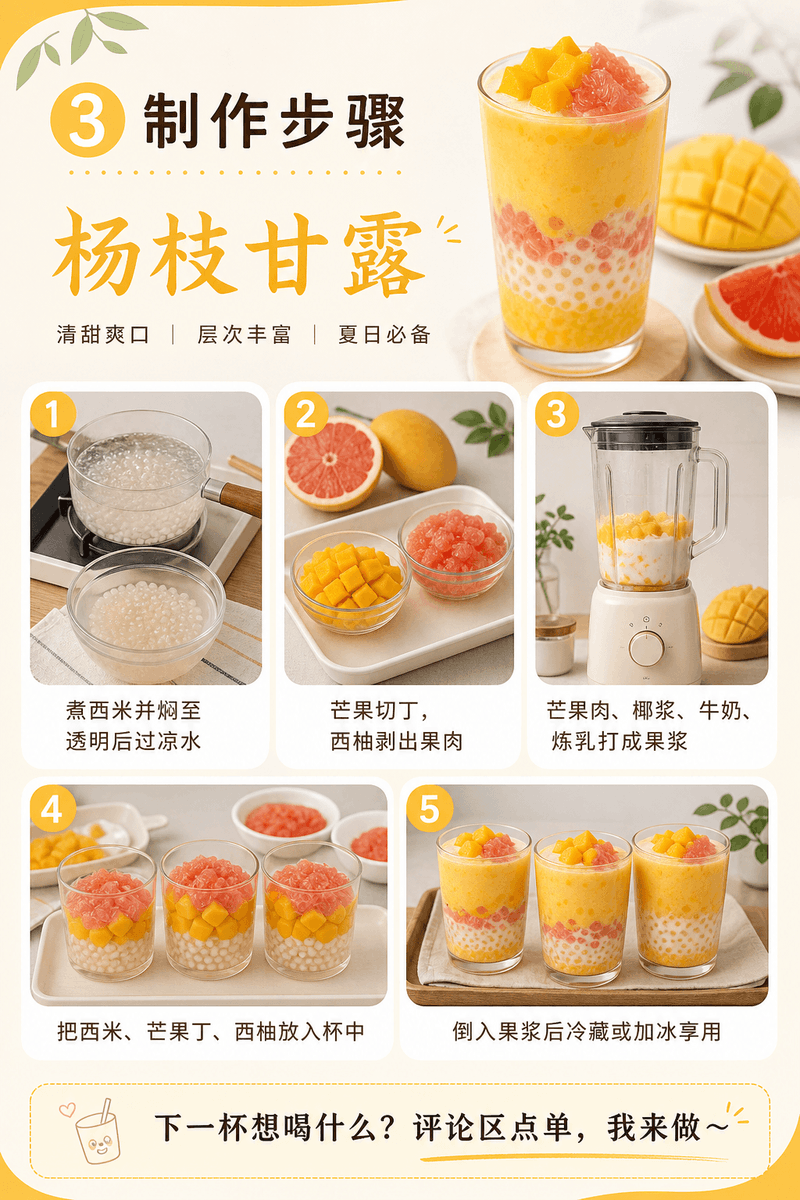 杨枝甘露饮品海报
