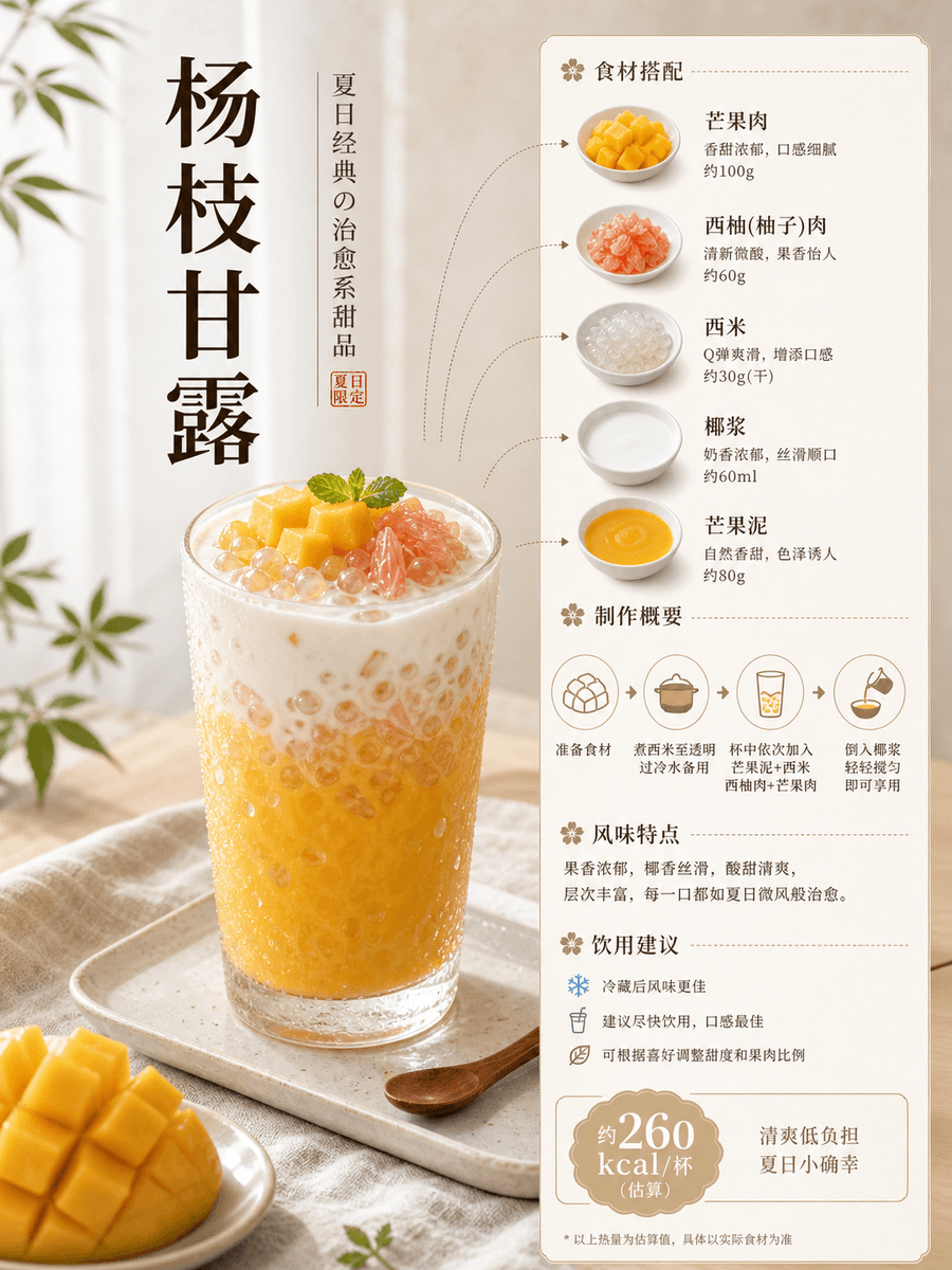 杨枝甘露饮品海报